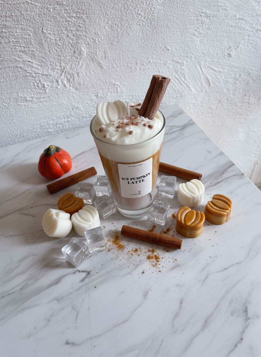 Ice Pumpkin Latte Duftkerze - Rückansicht