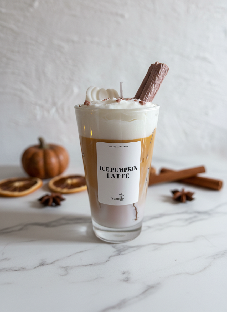Ice Pumpkin Latte Duftkerze - Nahaufnahme