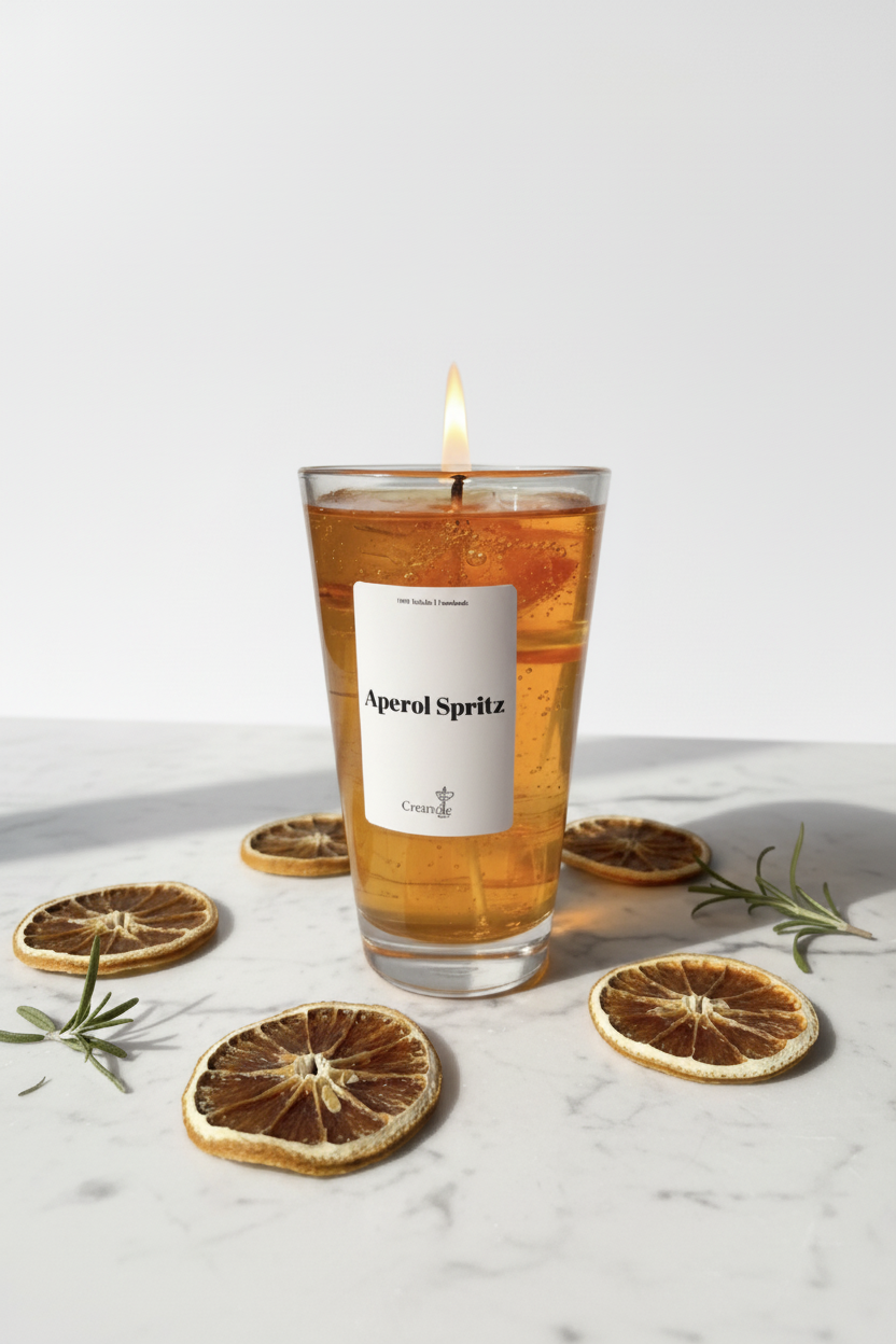 Aperol Spritz Kerze ohne Schatten