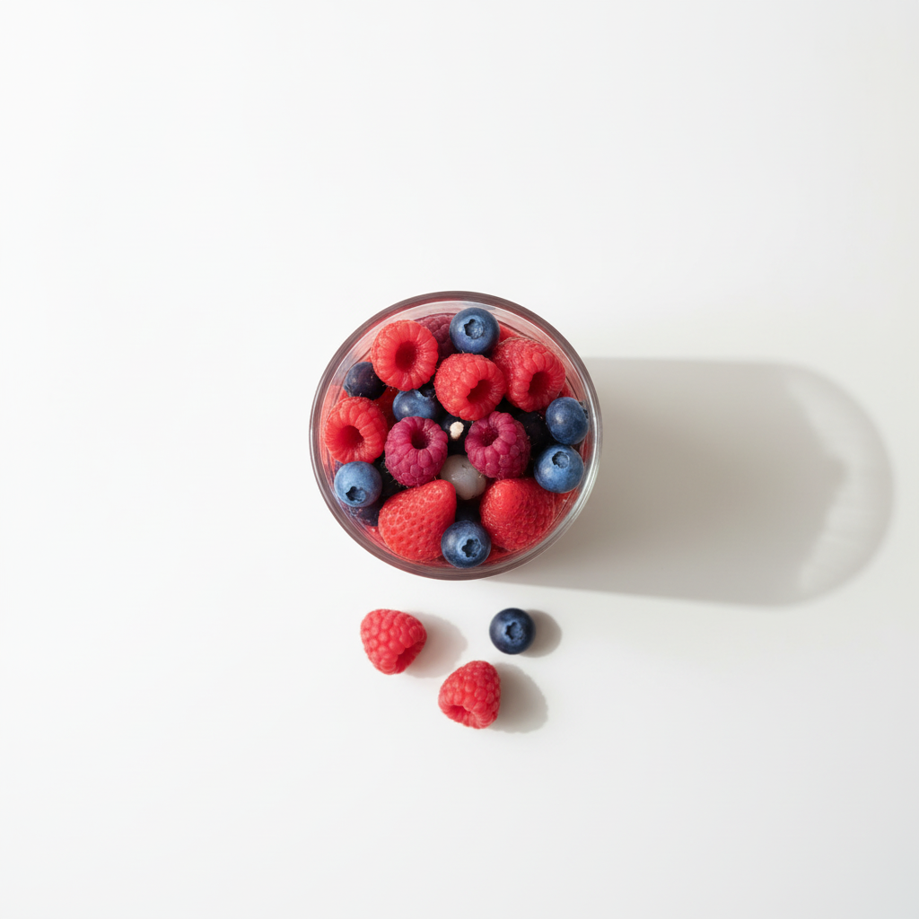 Beeren-Kerze von oben - heller