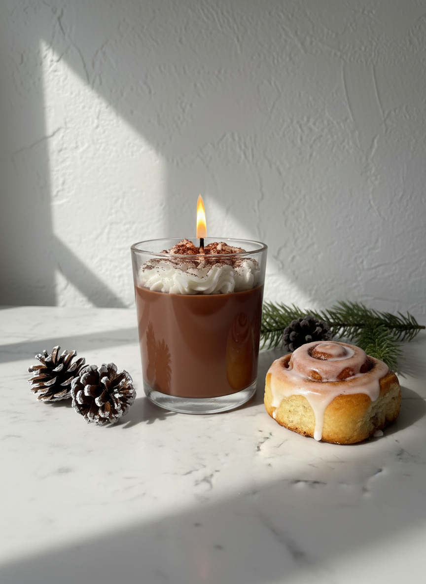 Brennende Kerze von hinten