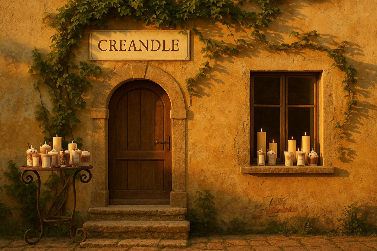 Creandle Villa mit Kerzen auf Ständer