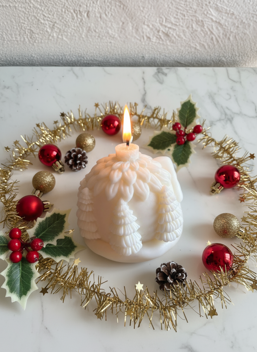 Deine brennende Kerze auf Marmor