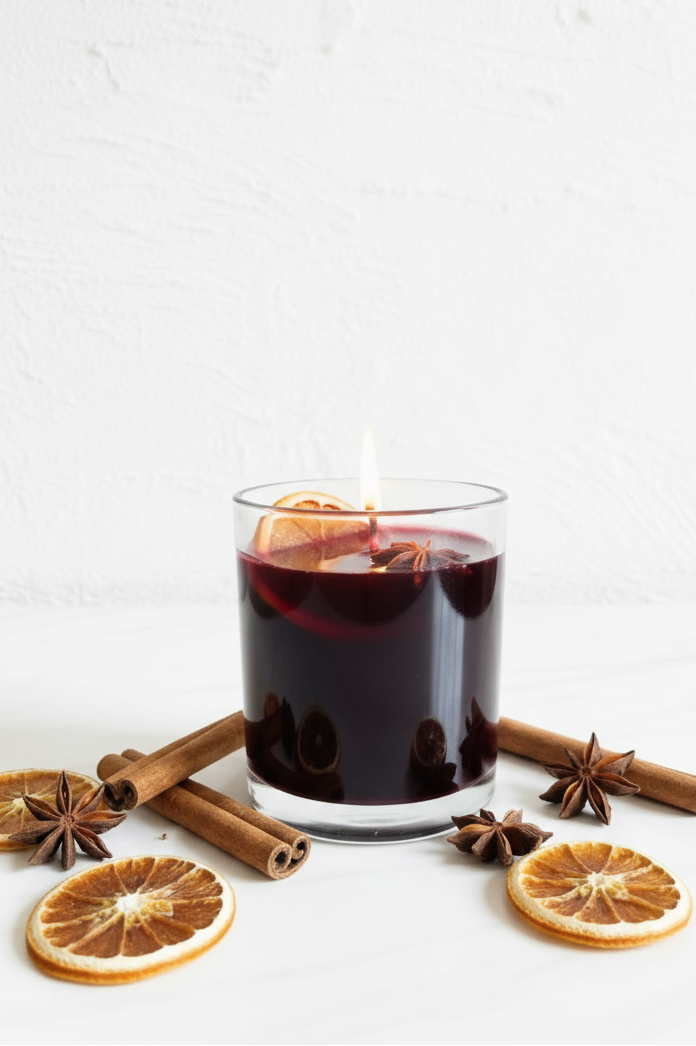 Glühwein Kerze brennend - Variante