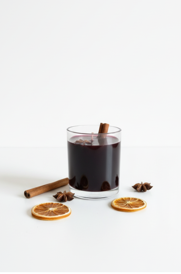 Glühwein Kerze seitlich positioniert