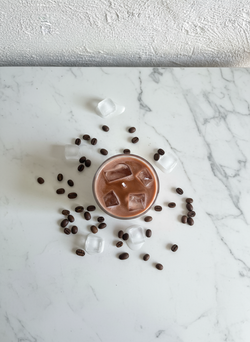 Ice Coffee Top View Textured