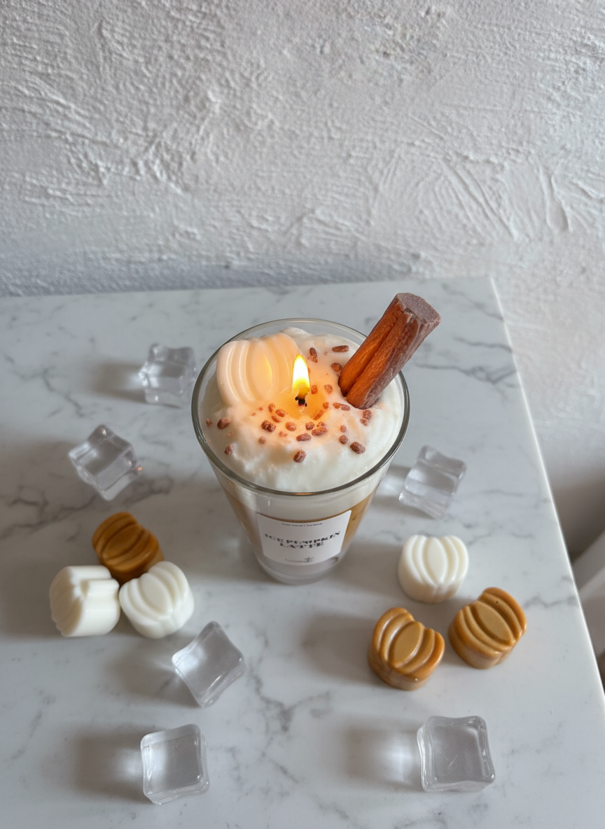 Ice Pumpkin Burning Top View Textured