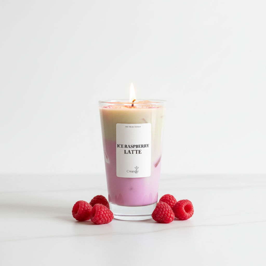 Ice Raspberry Latte Produktfoto - weißer Hintergrund