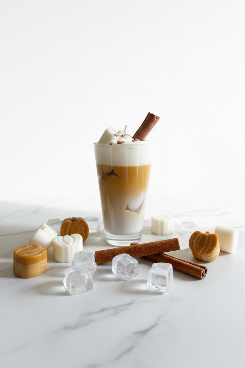 Latte-Produktfoto mit hellem Hintergrund