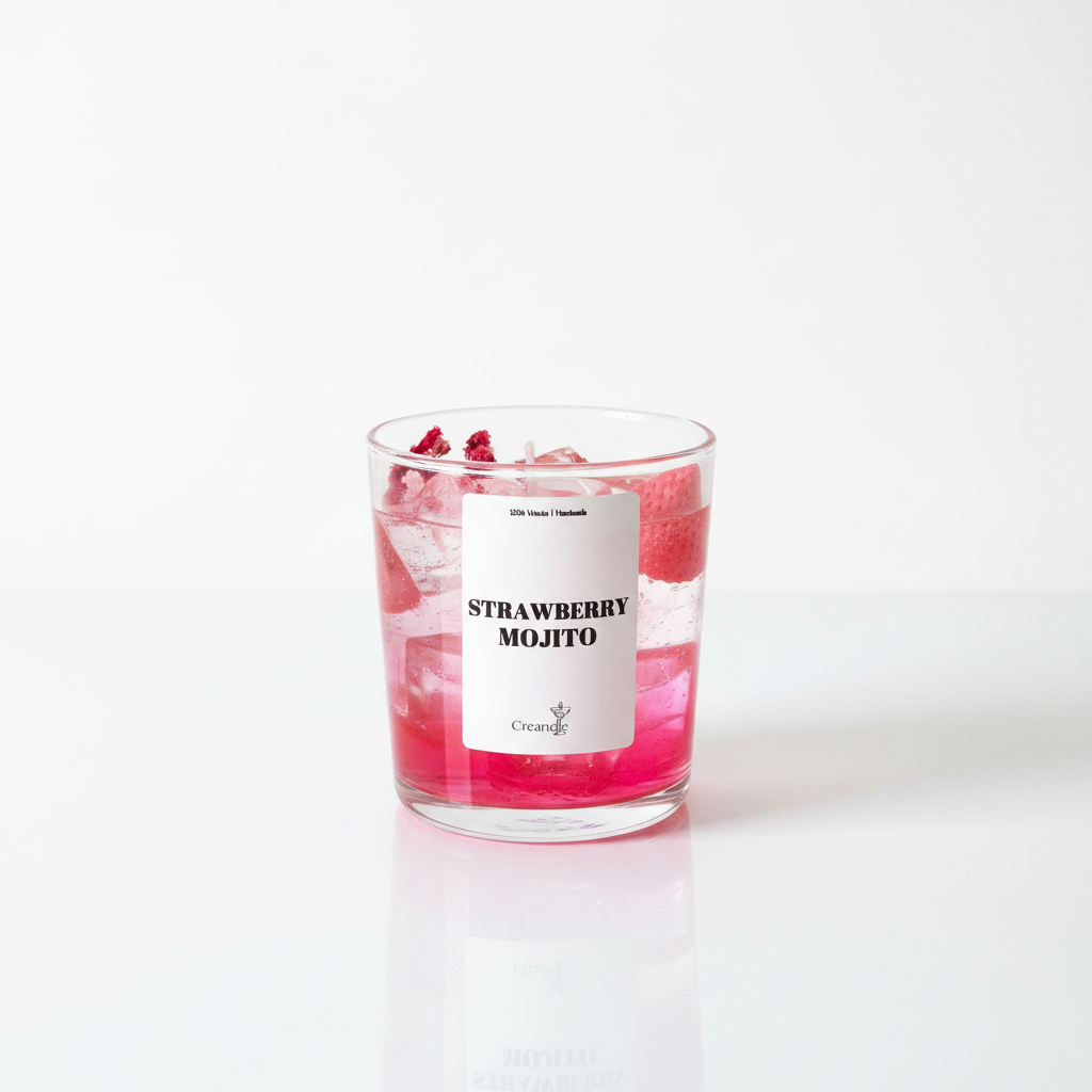 Strawberry Mojito - weißer Hintergrund Seitenansicht